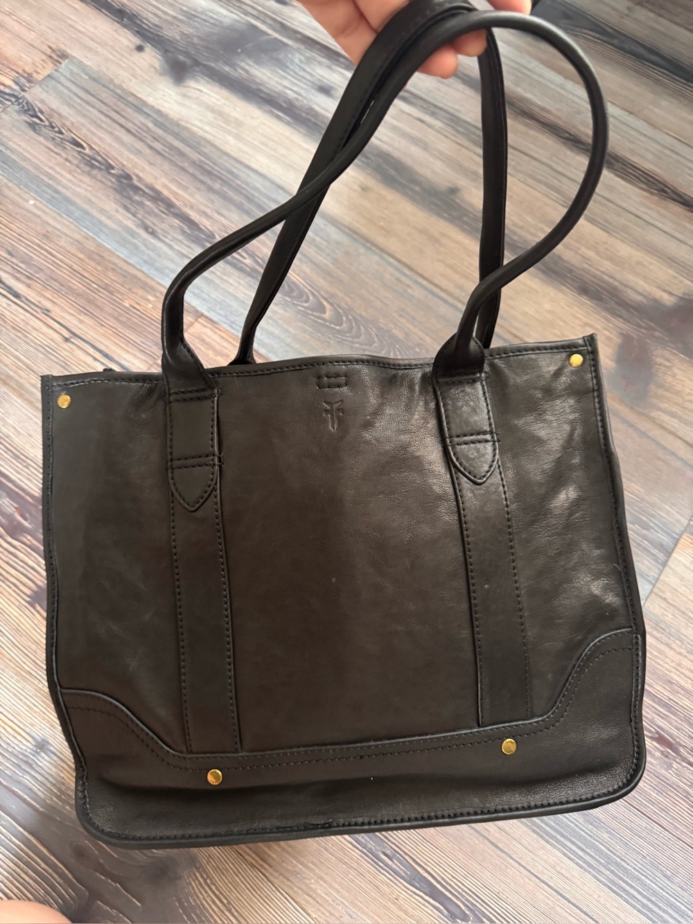 Frye Burnt real  Leather tote bag Handbag brand new ultra light leather smell